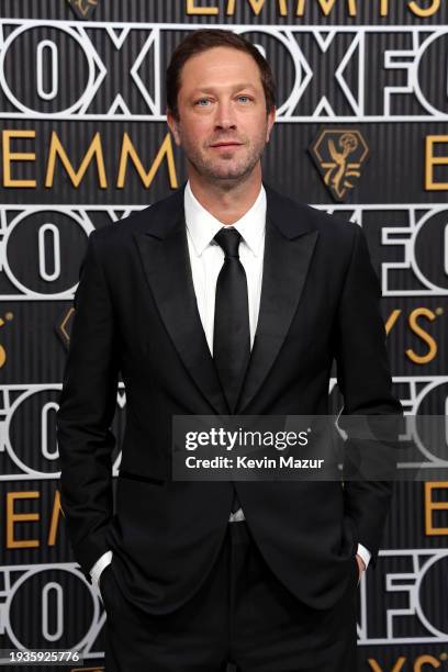 Ebon Moss-Bachrach attends the 75th Primetime Emmy Awards at Peacock Theater on January 15, 2024 in Los Angeles, California.