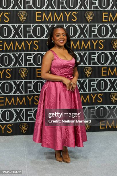 Quinta Brunson attends the 75th Primetime Emmy Awards at Peacock Theater on January 15, 2024 in Los Angeles, California.