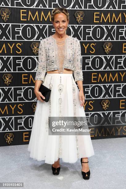 Maria Bello attends the 75th Primetime Emmy Awards at Peacock Theater on January 15, 2024 in Los Angeles, California.