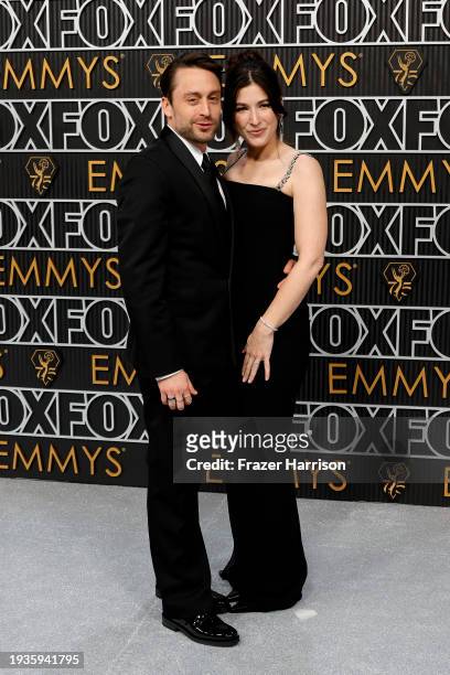 Kieran Culkin and Jazz Charton attend the 75th Primetime Emmy Awards at Peacock Theater on January 15, 2024 in Los Angeles, California.
