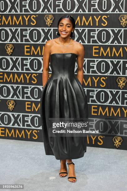 Ayo Edebiri attends the 75th Primetime Emmy Awards at Peacock Theater on January 15, 2024 in Los Angeles, California.