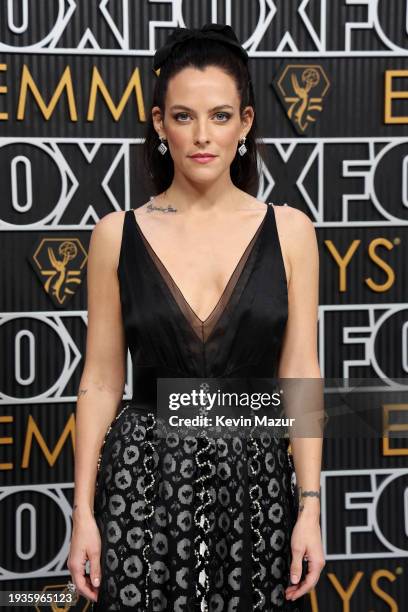 Riley Keough attends the 75th Primetime Emmy Awards at Peacock Theater on January 15, 2024 in Los Angeles, California.