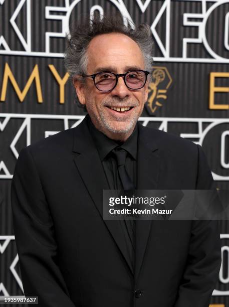 Tim Burton attends the 75th Primetime Emmy Awards at Peacock Theater on January 15, 2024 in Los Angeles, California.