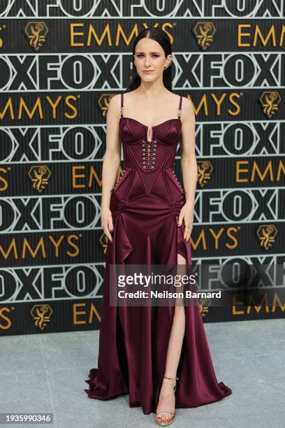 Rachel Brosnahan attends the 75th Primetime Emmy Awards at Peacock Theater on January 15, 2024 in Los Angeles, California.