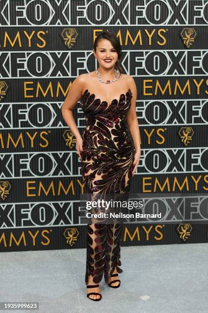 Selena Gomez attends the 75th Primetime Emmy Awards at Peacock Theater on January 15, 2024 in Los Angeles, California.