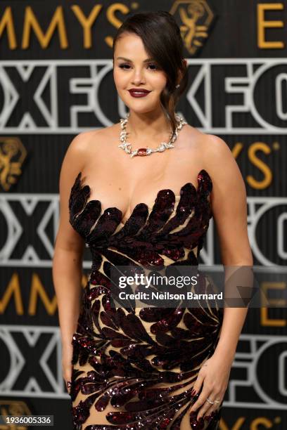 Selena Gomez attends the 75th Primetime Emmy Awards at Peacock Theater on January 15, 2024 in Los Angeles, California.