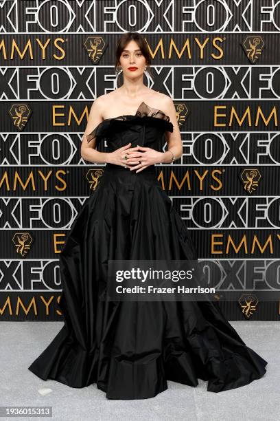 Lizzy Caplan attends the 75th Primetime Emmy Awards at Peacock Theater on January 15, 2024 in Los Angeles, California.