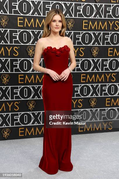 Meghann Fahy attends the 75th Primetime Emmy Awards at Peacock Theater on January 15, 2024 in Los Angeles, California.