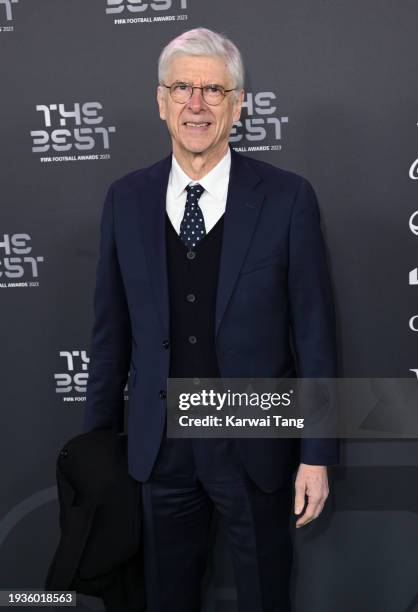 Arsene Wenger attends the Best FIFA Football Awards 2023 at The Apollo Theatre on January 15, 2024 in London, England.