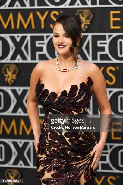 Selena Gomez attends the 75th Primetime Emmy Awards at Peacock Theater on January 15, 2024 in Los Angeles, California.