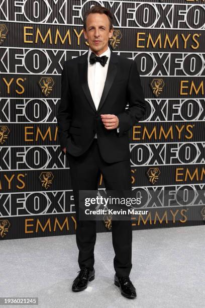 Seth Meyers attends the 75th Primetime Emmy Awards at Peacock Theater on January 15, 2024 in Los Angeles, California.