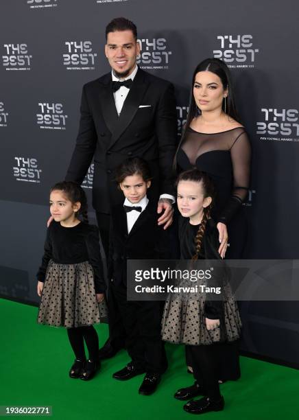 Ederson and family attend the Best FIFA Football Awards 2023 at The Apollo Theatre on January 15, 2024 in London, England.