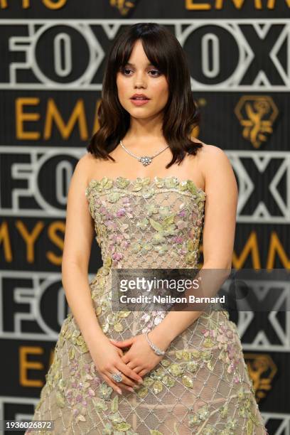Jenna Ortega attends the 75th Primetime Emmy Awards at Peacock Theater on January 15, 2024 in Los Angeles, California.