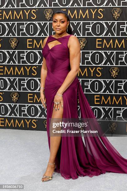 Taraji P. Henson attends the 75th Primetime Emmy Awards at Peacock Theater on January 15, 2024 in Los Angeles, California.