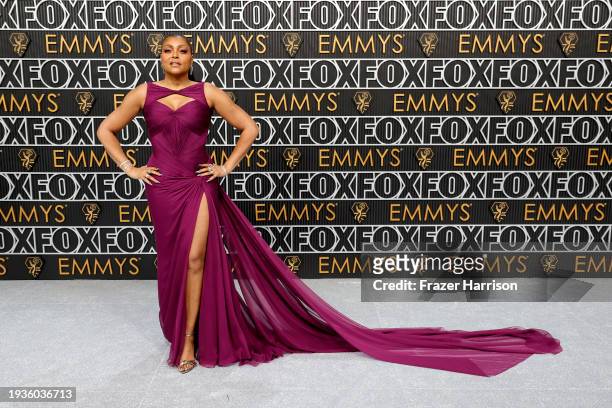 Taraji P. Henson attends the 75th Primetime Emmy Awards at Peacock Theater on January 15, 2024 in Los Angeles, California.