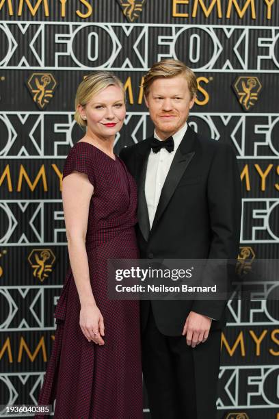 Kirsten Dunst and Jesse Plemons attend the 75th Primetime Emmy Awards at Peacock Theater on January 15, 2024 in Los Angeles, California.