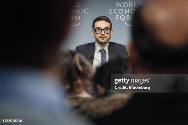 Alex Soros, chairman of Open Society Foundations, during a panel session on the closing day of the World Economic Forum in Davos, Switzerland, on...