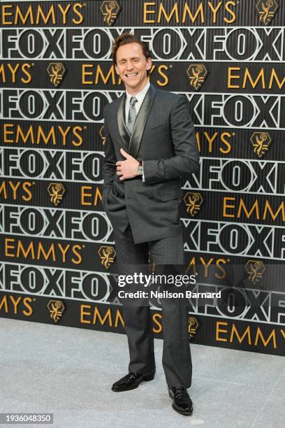 Tom Hiddleston attends the 75th Primetime Emmy Awards at Peacock Theater on January 15, 2024 in Los Angeles, California.
