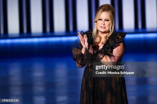 Jennifer Coolidge accepts the Outstanding Supporting Actress in a Drama Series award for “The White Lotus” onstage during the 75th Primetime Emmy...