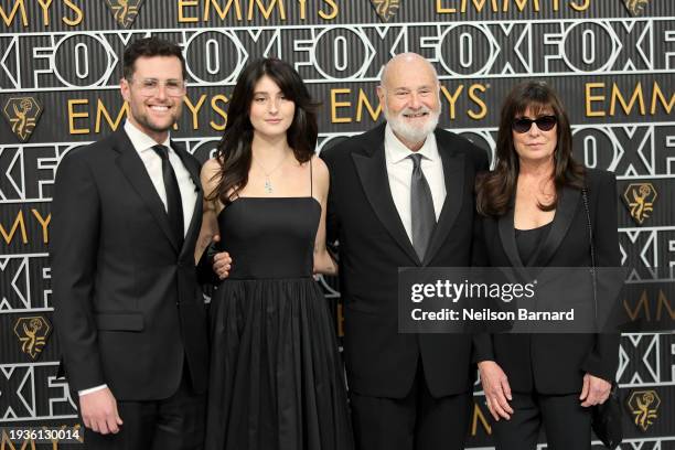 Jake Reiner, Romy Reiner, Rob Reiner, and Michele Reiner attend the 75th Primetime Emmy Awards at Peacock Theater on January 15, 2024 in Los Angeles,...