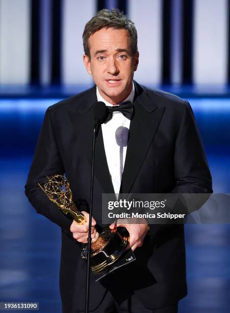 Matthew Macfadyen accepts the Outstanding Supporting Actor in a Drama Series award for “Succession” onstage during the 75th Primetime Emmy Awards at...