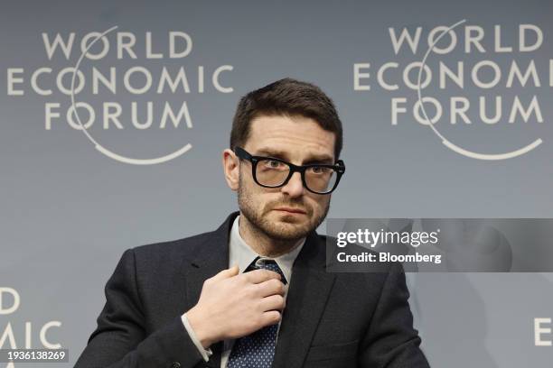 Alex Soros, chairman of Open Society Foundations, during a panel session on the closing day of the World Economic Forum in Davos, Switzerland, on...