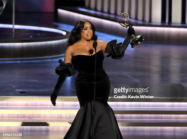 Niecy Nash-Betts accepts the Outstanding Supporting Actress in a Limited or Anthology Series or Movie award for “Dahmer – Monster: The Jeffrey Dahmer...