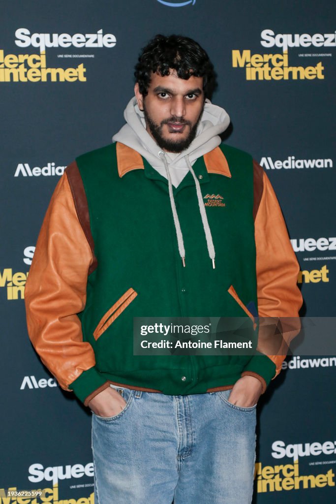 Maskey attends the "Squeezie-Merci Internet" Premiere at Le Grand Rex