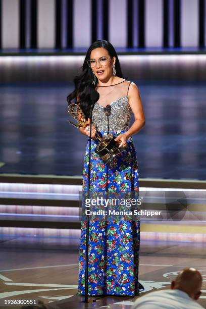 Ali Wong accepts the Outstanding Lead Actress in a Limited or Anthology Series or Movie award for “Beef” onstage during the 75th Primetime Emmy...