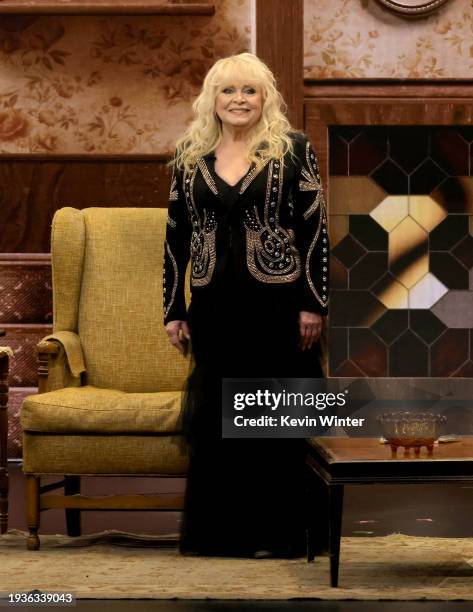 Sally Struthers speaks onstage during the 75th Primetime Emmy Awards at Peacock Theater on January 15, 2024 in Los Angeles, California.