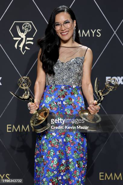 Ali Wong, winner of Outstanding Lead Actress In A Limited Or Anthology Series Or Movie and Outstanding Limited Or Anthology Series for "Beef," poses...