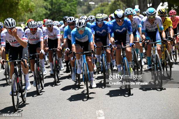 Antonio Morgado Tomas of Portugal and UAE Team Emirates, Paul Lapeira of France and Decathlon AG2R La Mondiale Team, Johan Niklas Jacobs of...