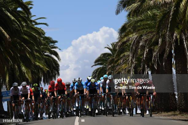 General view of the peloton competing during the 24th Santos Tour Down Under 2024, Stage 1 a 144km stage from Tanunda to Tanunda / #UCIWT / on...