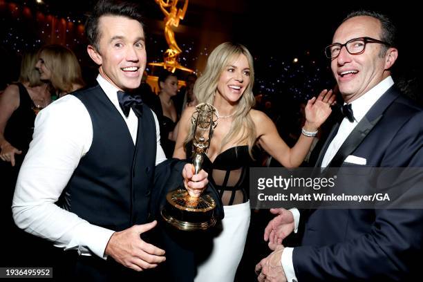 Rob McElhenney, Kaitlin Olson and Charlie Collier attend the 75th Primetime Emmy Awards Governor's Gala at Los Angeles Convention Center on January...