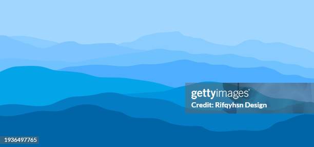 abstract mountain landscape background - back lit stock illustrations