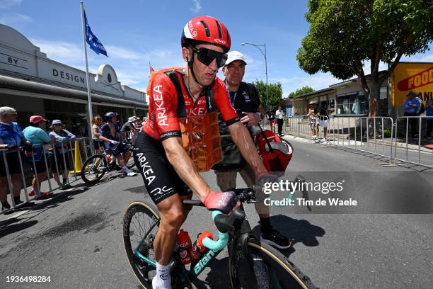 Kevin Ledanois of France and Team Arkea-B&B Hotels reacts after the 24th Santos Tour Down Under 2024, Stage 1 a 144km stage from Tanunda to Tanunda /...