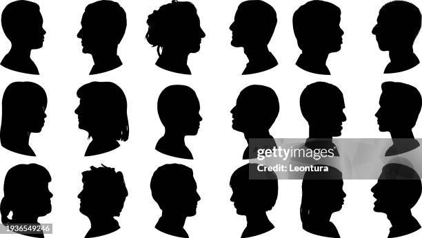 highly detailed profiles - head stock illustrations