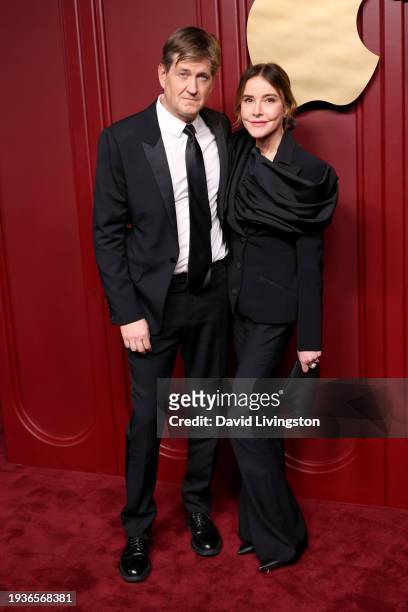 Bill Lawrence and Christa Miller attend Apple TV +'s Primetime Emmy Party at Mother Wolf on January 15, 2024 in Los Angeles, California.