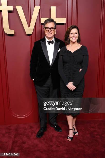 Stephen Colbert and Evelyn McGee-Colbert attend Apple TV +'s Primetime Emmy Party at Mother Wolf on January 15, 2024 in Los Angeles, California.