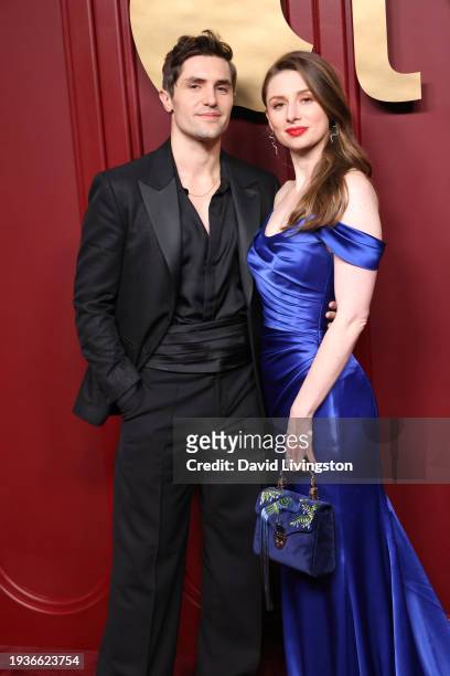 Phil Dunster and Ellie Heydon attend Apple TV +'s Primetime Emmy Party at Mother Wolf on January 15, 2024 in Los Angeles, California.