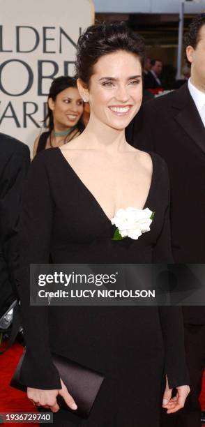 Actress Jennifer Connelly arrives for the 59th Annual Golden Globe Awards at the Beverly Hilton in Beverly Hills 20 January, 2002. Connelly won a...