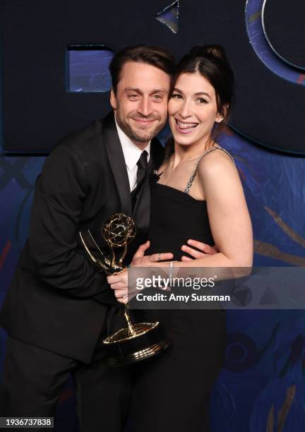 Kieran Culkin and Jazz Charton attend HBO's 2024 post-Emmy Reception at San Vicente Bungalows on January 15, 2024 in West Hollywood, California.