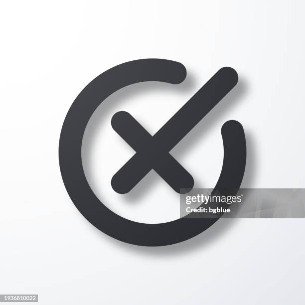cross mark. icon with shadow on white background - thumbs down 3d stock illustrations