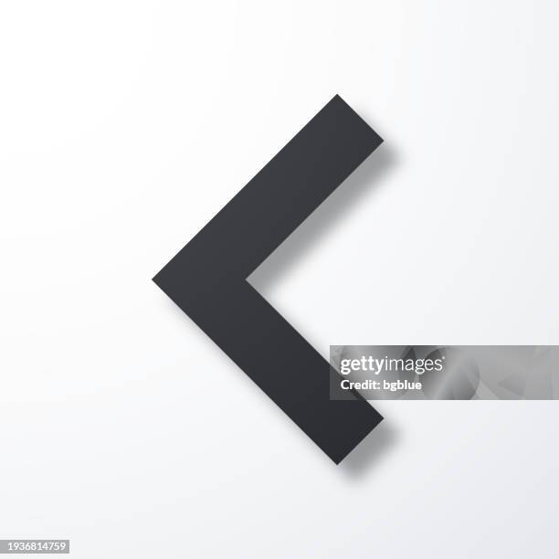 chevron left. icon with shadow on white background - chevron pattern stock illustrations