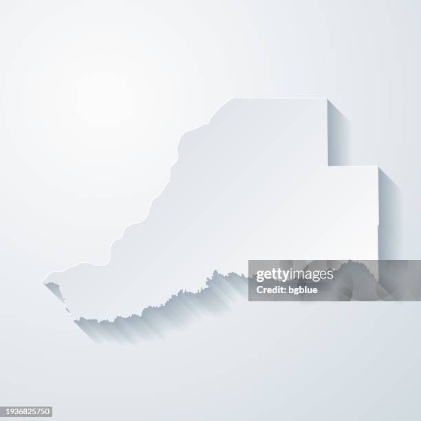 mason county, illinois. map with paper cut effect on blank background - havana vector stock illustrations