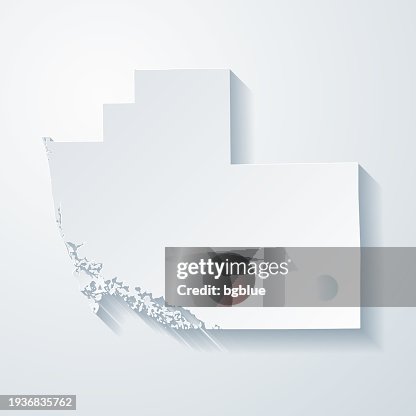 Collier County, Florida. Map with paper cut effect on blank background Collier County, Florida. Map with paper cut effect on blank background