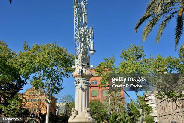 barcelona, former public lighting of the parc de la ciutadella. - éclairage public foto e immagini stock