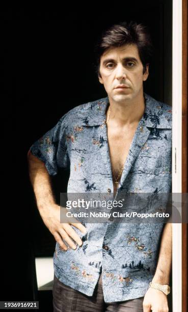 American actor Al Pacino in London, England, while playing Walter Cole, or Teach, in a production of David Mamet's play American Buffalo at the Duke...