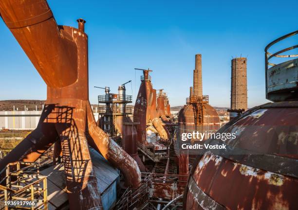 vöklingen ironworks - völklingen stock pictures, royalty-free photos & images