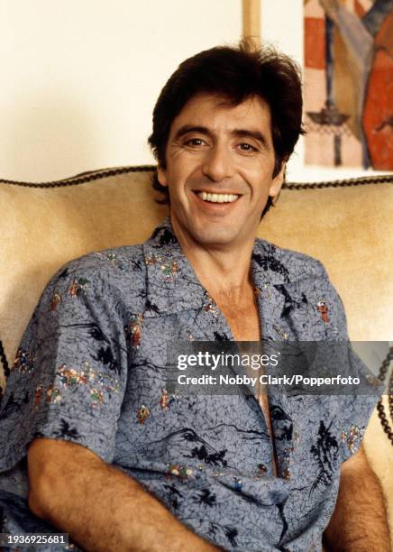 American actor Al Pacino in London, England, while playing Walter Cole, or Teach, in a production of David Mamet's play American Buffalo at the Duke...